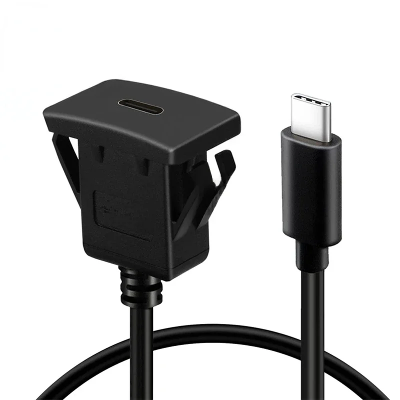 USB-C type-c USB 3.1 mâle à femelle 10Gbps Extension affleurante voiture loquet montage câble d'extension pour panneau de carte Prada