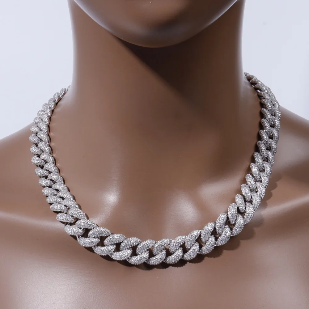 

Модная кубинская цепочка Iced Out 14 мм в Майами для мужчин, ледяное ожерелье, браслет с бриллиантами, ювелирные изделия в стиле хип-хоп, подарки, аксессуары
