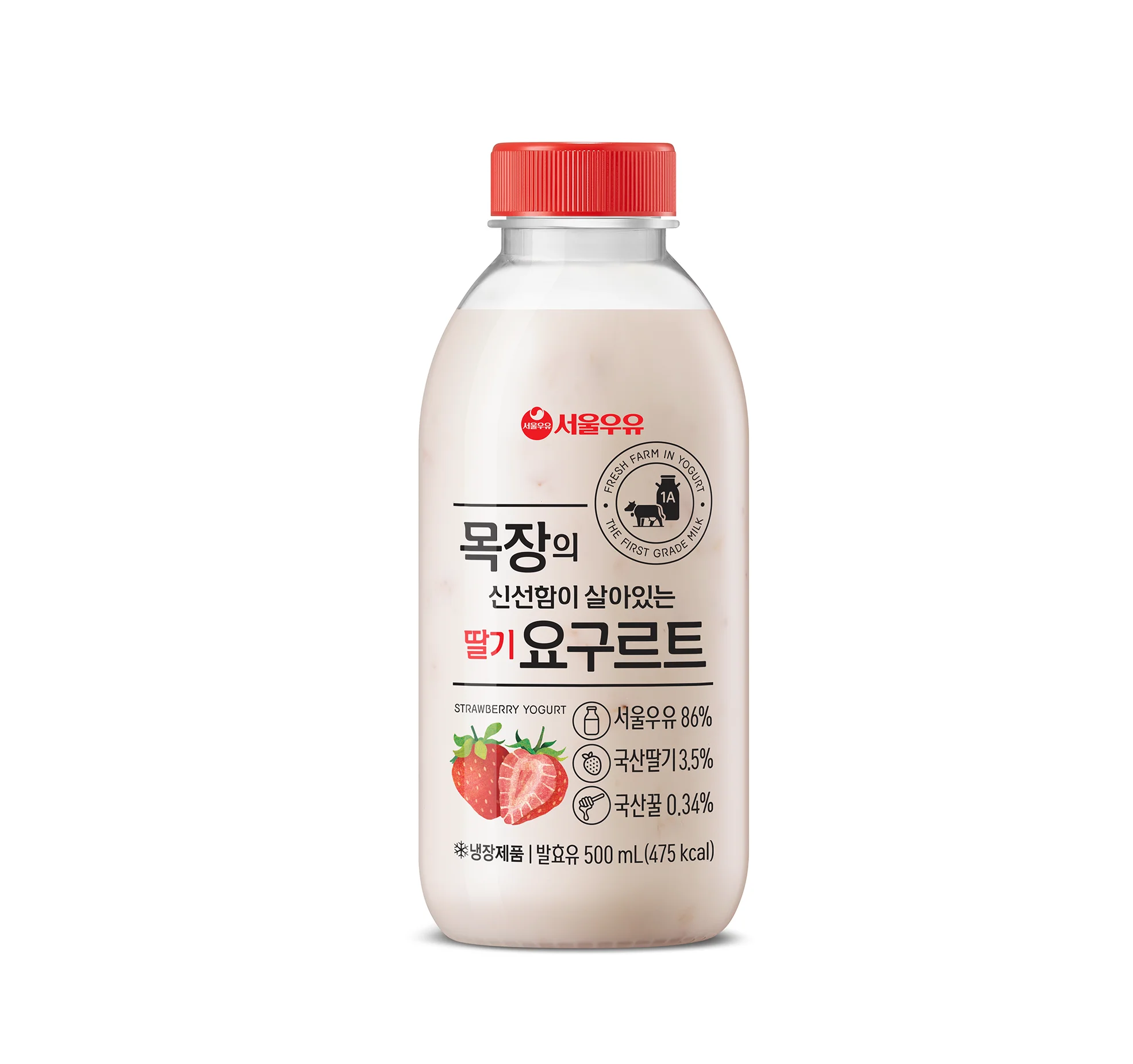500ml x 5 piezas de yogur de fresa, fresco de Moscow Milk Ranch alive