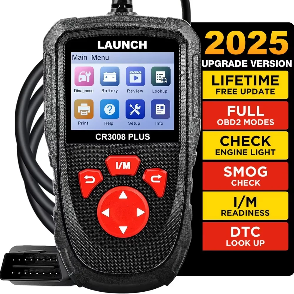 

2025 NEW LAUNCH CR3008 PLUS OBD2 Scanner Diagnostic Tool Enhanced Check Engine Code Reader Battery Test OBDII Car Scan Tool