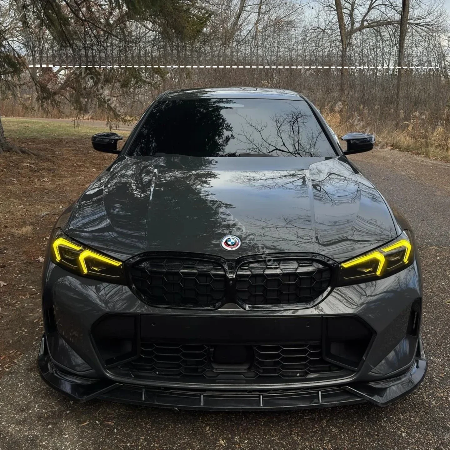 Maxton Style Przedni zderzak Splitter Spoiler do BMW serii 3 G20 G21 LCI M Sport 2022-2025 Facelift Dyfuzor Body Kit Tuning — 2