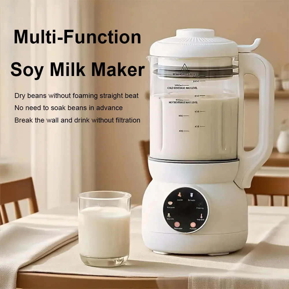 1000ML Multifunctional Soybean Milk Maker Automatic Food Processor Smart Blender Gift for All Purposes Kitchen Breakfast Maker