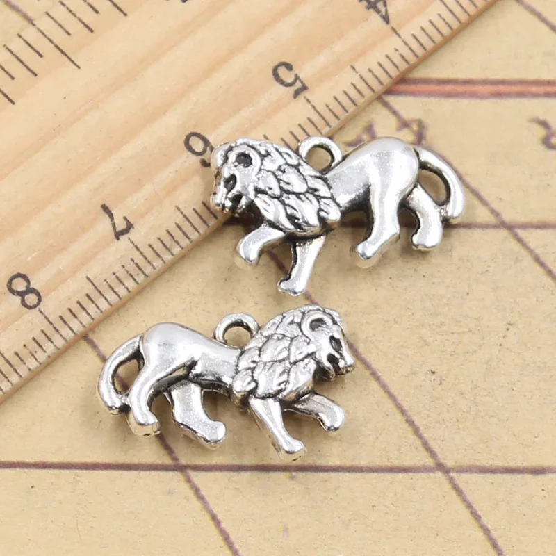 10 sztuk Charms 3D zwierząt lew 15x2 2mm tybetański brąz srebrny kolor zawieszki antyczna biżuteria Making DIY Handmade Craft — zdjęcie 2