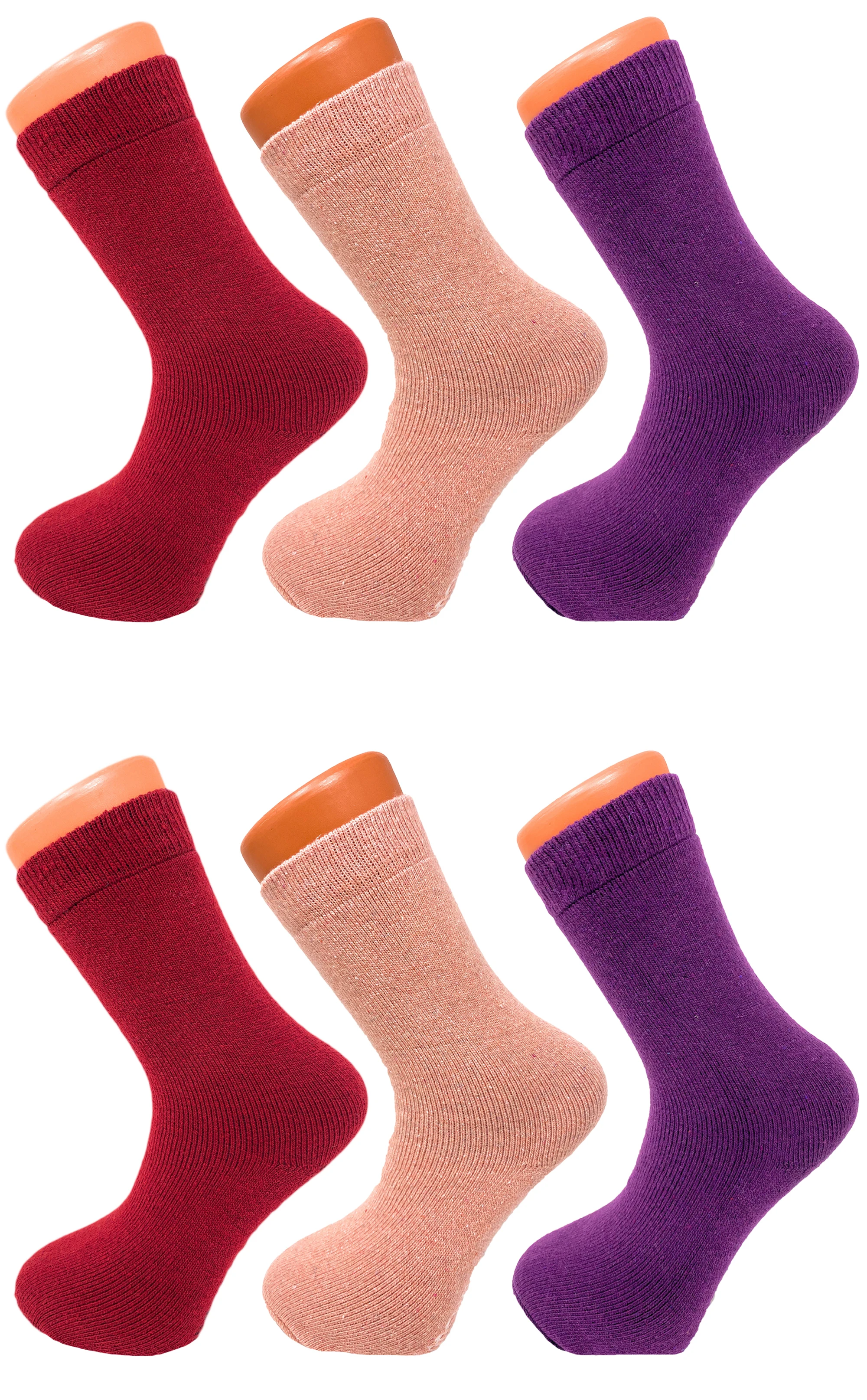 Thermal Socks for Women Lambs Wool Winter Socks 6 Pairs Size 5-7