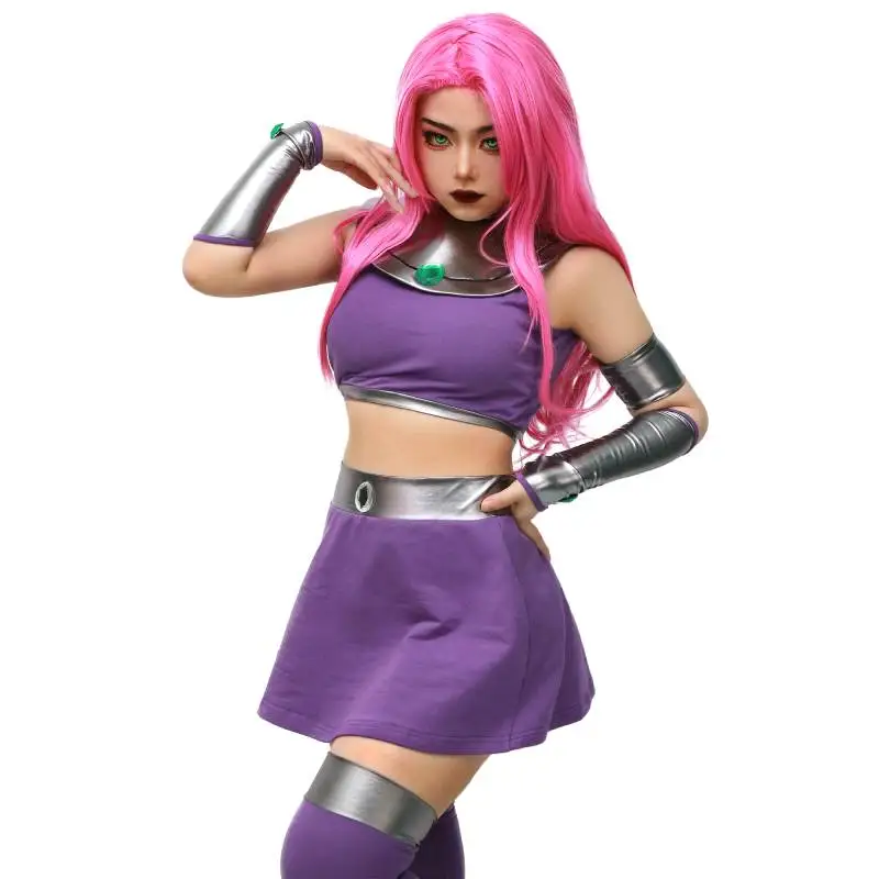 Starfire Cosplay Halloween Trang Phục Nữ Starfire Trang Phục Nữ Valorant Hóa Chất Lượng Cao Bộ Bể Và Váy