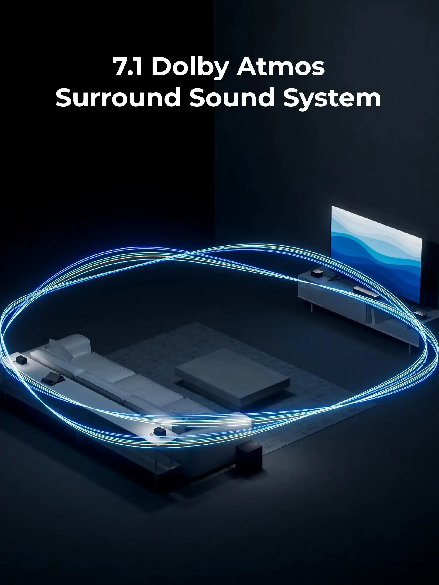 ULTIMEA 500W 7.1-Kanal Surround-Sound-System Soundbar für TV mit Dolby Atmos & App-Steuerung, Heimkino-Lautsprecher mit Subwoofer