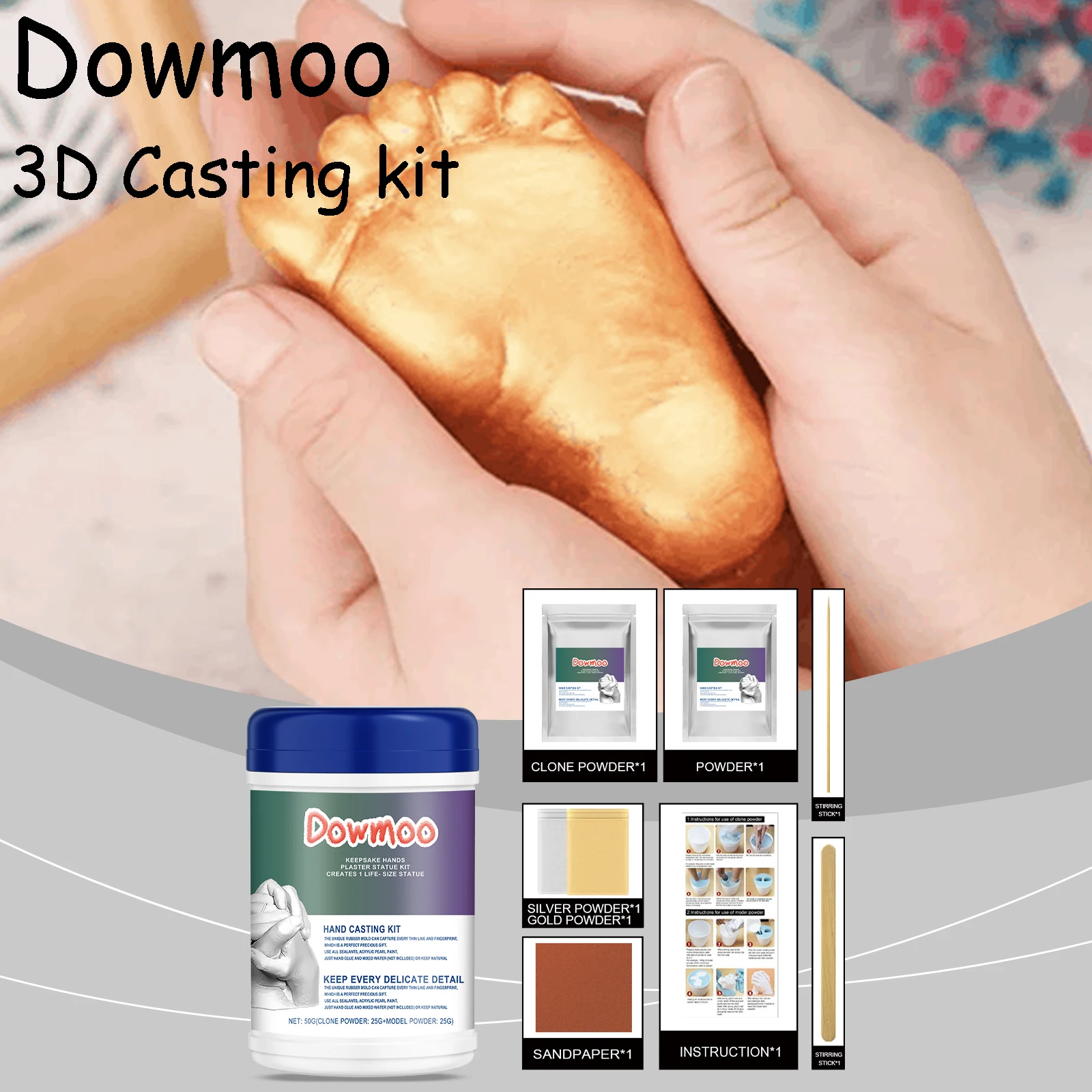 

3D набор для ручного литья для пар, набор форм для рук на память, аксессуары «сделай сам», креативный формовочный порошок из альгината для детских пар, подарки