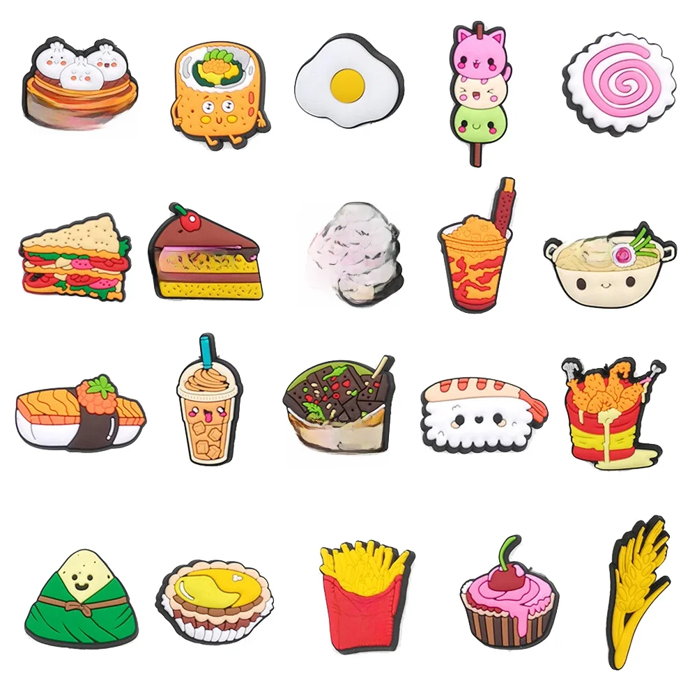 Nouveautés vente alimentaire chaussures breloques pour Crocs accessoires Bracelet à bricoler soi-même Bracelet décoration boucle chaussure femmes cadeaux de fête