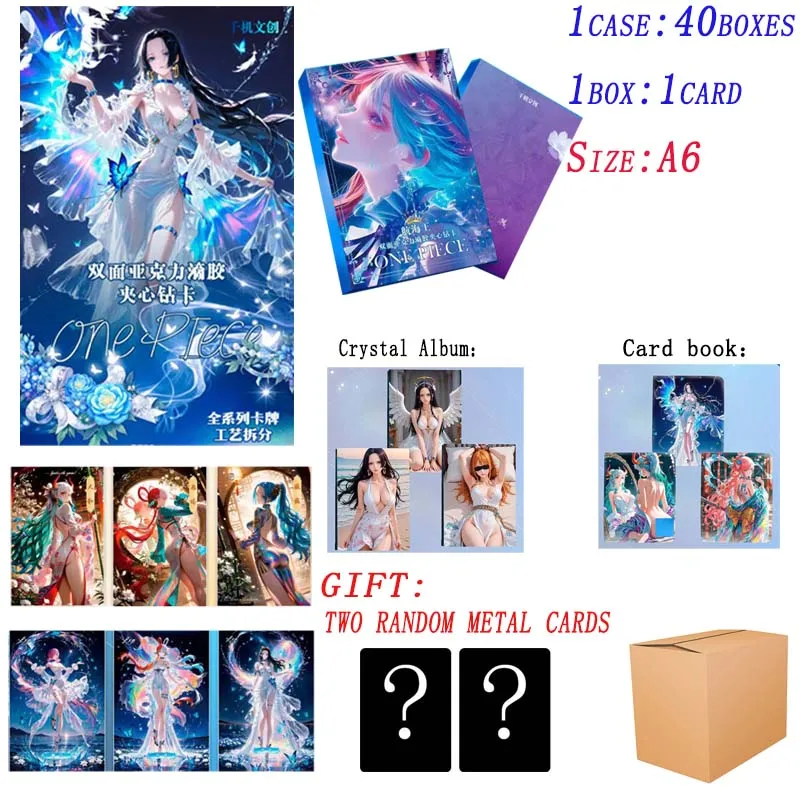 

Qianji Cultural Creation One Piece Wholesales Collection Cards Boster Box Double Sided Acrylic Waifu Kids Playing Cards Games