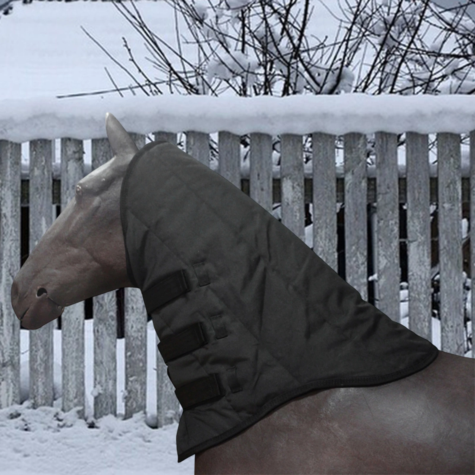 غطاء رقبة الحصان عالمي مملوء بأشرطة قابلة للتعديل، واقي للرقبة الدافئة، وشاح حصان سميك للشتاء لركوب الخيل في الهواء الطلق