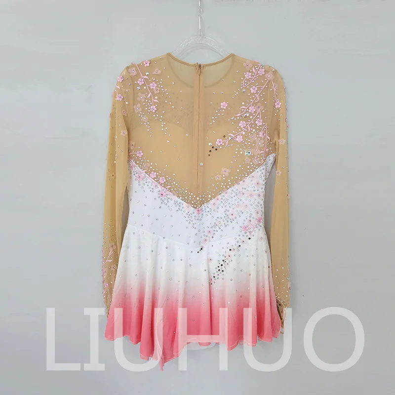 LIUHUO Ice Figure Skating Dress Girls Women Teens Stretchy Spandex Competition Wholesale