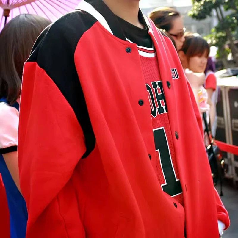 Anime Shohoku School Basketball Team Autumn Winter Coat Jersey Cosplay Costume Sakuragi Warm Jacket Tops Sports Wear Uniform