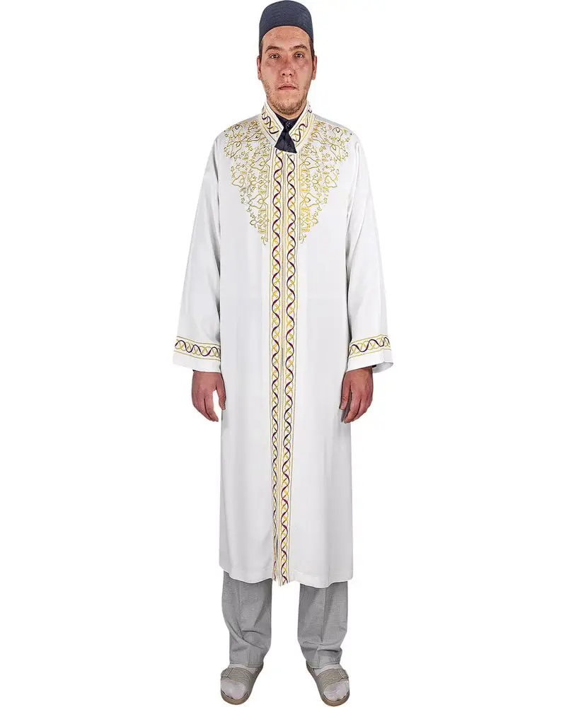 Simple Imam Robe Namaz, Snaps, Cream Robe, 1, S⭐Robe Marron Brodée, Couleur Crème
