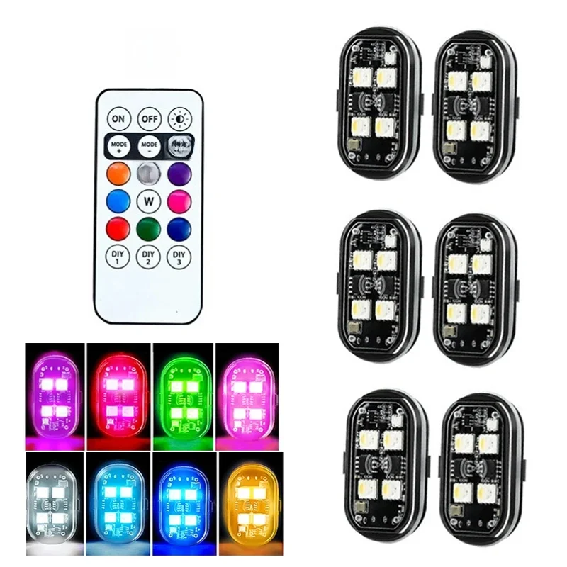 RGB Led Auto Strobe Lights Motorcycle LED Flash Positie Draadloos Licht Vliegtuigen Vliegtuig Helikopter Waarschuwingslichten Accessoires - afbeelding 2