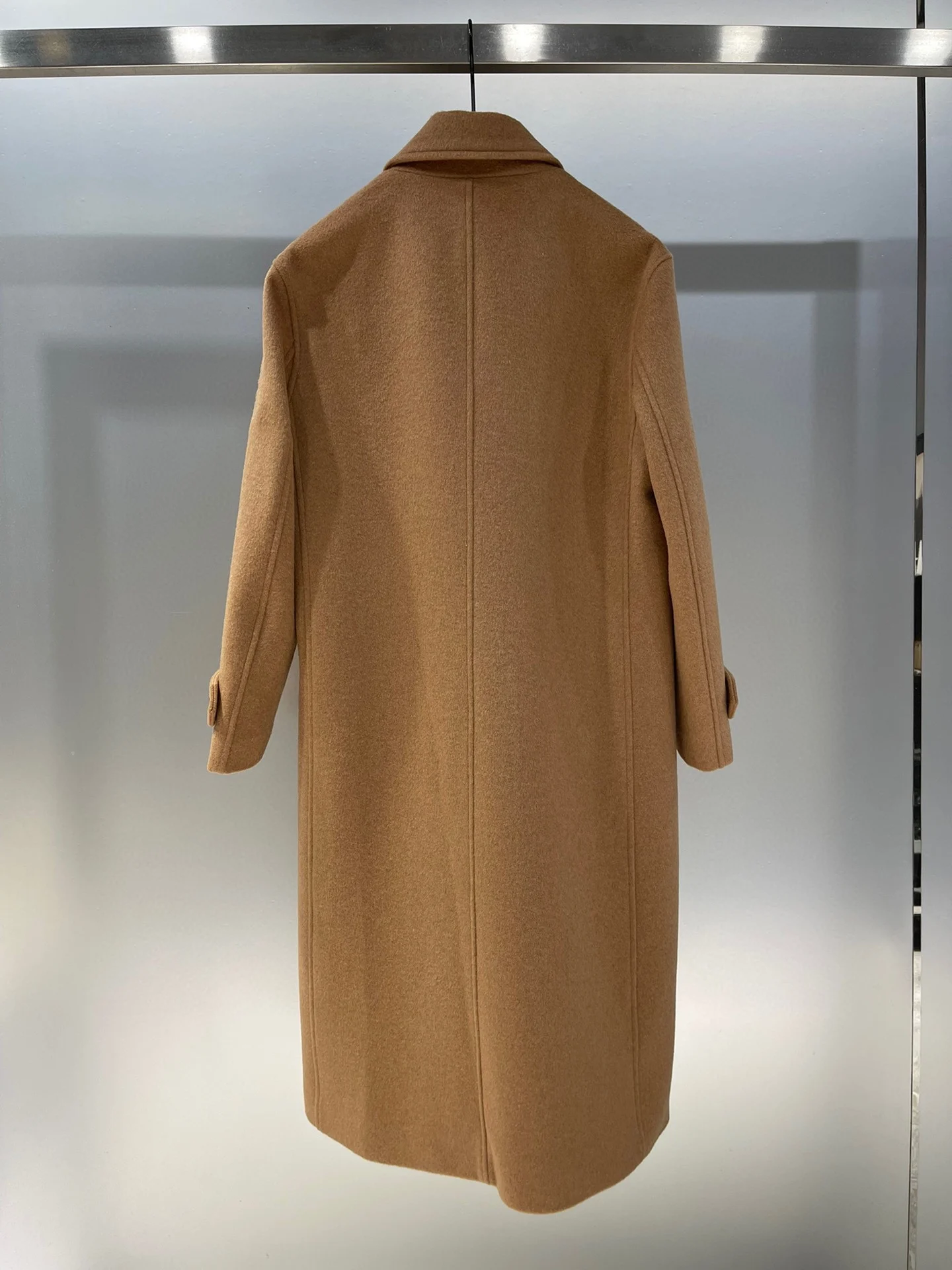 

New Women's Lapel Inner Printed Double-breasted Wool Woolen Coat