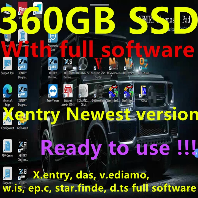 Xentry HDD software 2023.06 install and activate by remote for MB STAR sd C4/C5/C6 openport software Diagnostic for C4/C5/C6 SSD 