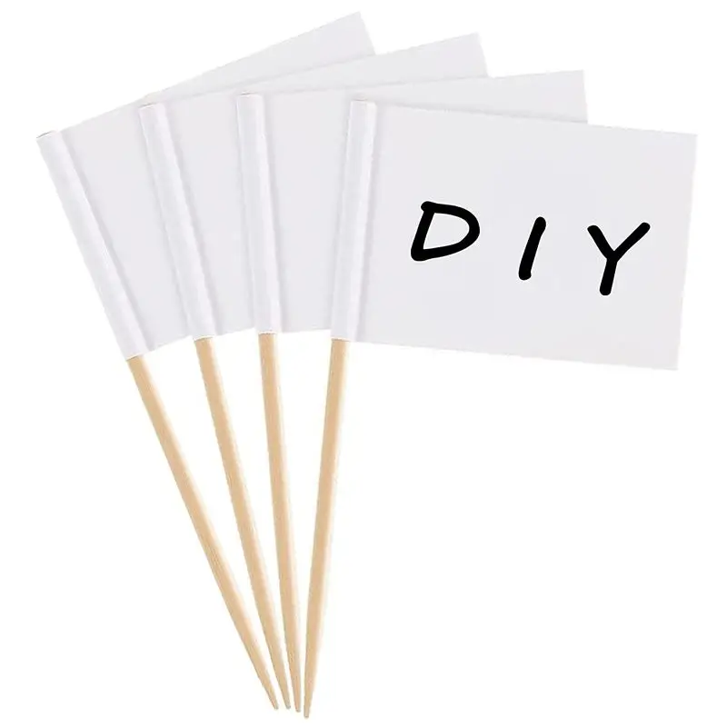 Perfect Decorations Themed Party Sports Clubs Festival Events 50 Pack Hand Held Small White Flags On Stick