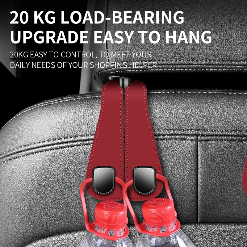 Quality Car Headrest Hook Premium Rear Seat Hanging Dual Hook 20KG Large Load-Bearing Hook Hanger Universal