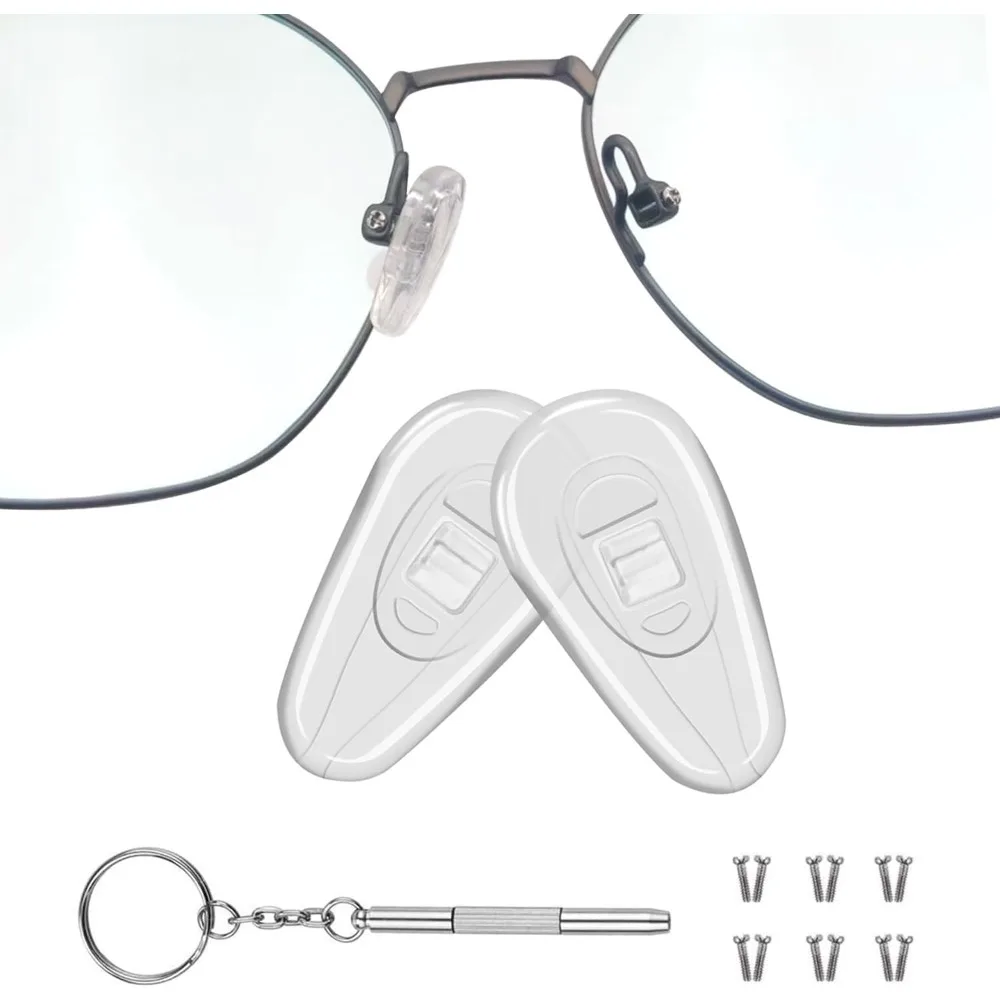 

Носоупоры для очков, улучшенные мягкие силиконовые носоупоры для очков с воздушной камерой, 6 пар ввинчиваемых носовых подушечек для очков диаметром 15 мм с