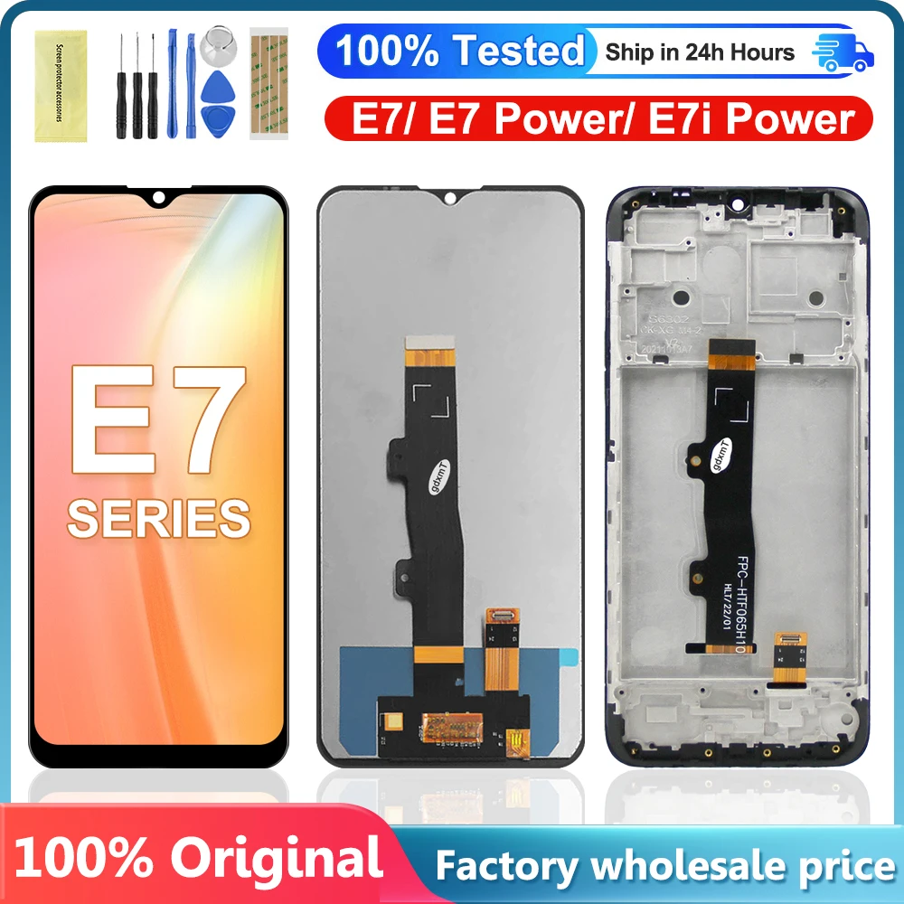 Original For Motorola Moto E7 Lcd Screen Display Touch Digitizer Assembly For Moto E7i Power LCD Diaplsy E7 Power Display +Frame