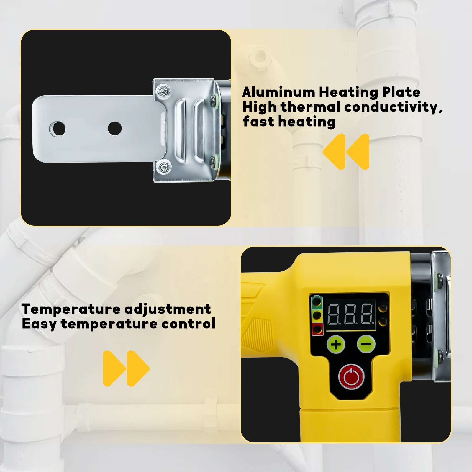 Imagem -05 - Máquina de Solda de Plástico sem Fio Ppr Tubulação de Solda Aquecimento do Tubo Hot Melt para Dewalt Bateria 20v sem Bateria