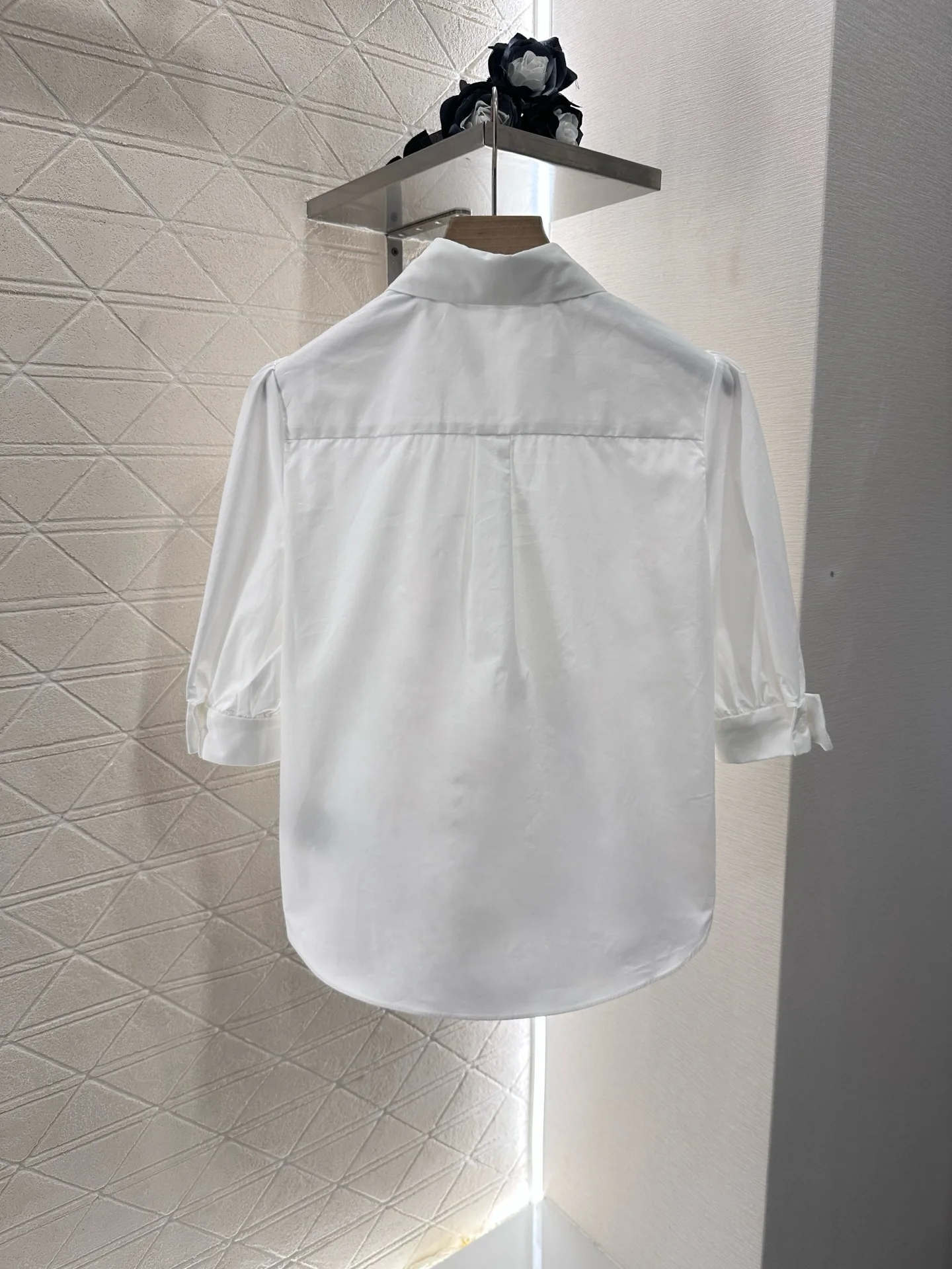 

Summer New Elegant and Comfortable Bow Middle Sleeve White Shirt