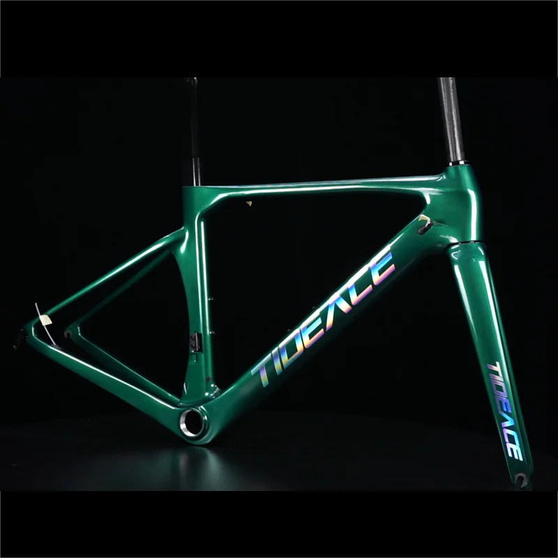 Tideace-T47 Carbon Road Bike Frame, V Brake Bicycle Frame, Super Light, 700C X 32C, Endurance Rim Brake