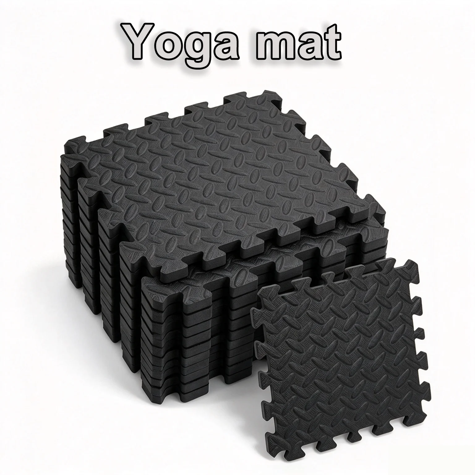 Tappetino da esercizio a incastro in EVA, 60×60 cm, spessore 10 mm, 24 pezzi, piastrelle in schiuma antiscivolo, fonoassorbenti e ammortizzanti, ideale per palestra, yoga e allenamento in casa.