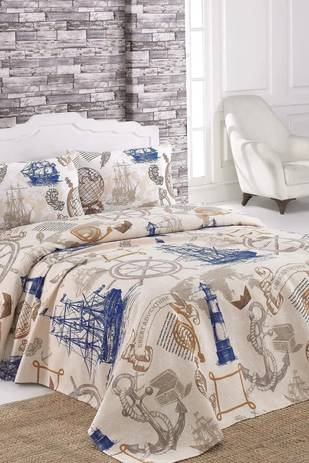 

Faiend Home Marine Single Pique Set, Enjoy Luxurious Comfort. Made of 100% Cotton Yarn.