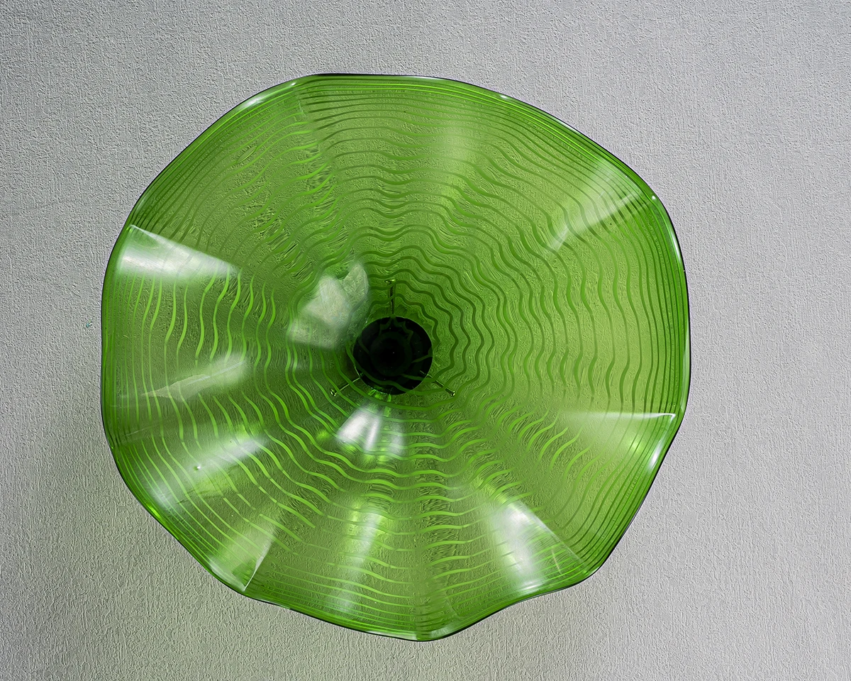 Green Plate Round Murano Glass Wall Art Handmade Decor Wall Mounted Plate D12