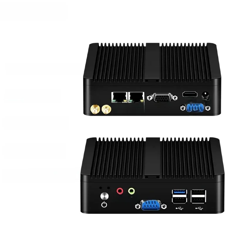 Intel Celeron J6412 N2930 J1900 Mini PC z 2xGigabit LAN, 1xUSB3.0, 3xUSB2.0, 2xRS232, bezwentylatorowy komputer przemysłowy, gotowy do pracy z Win10 — zdjęcie 2