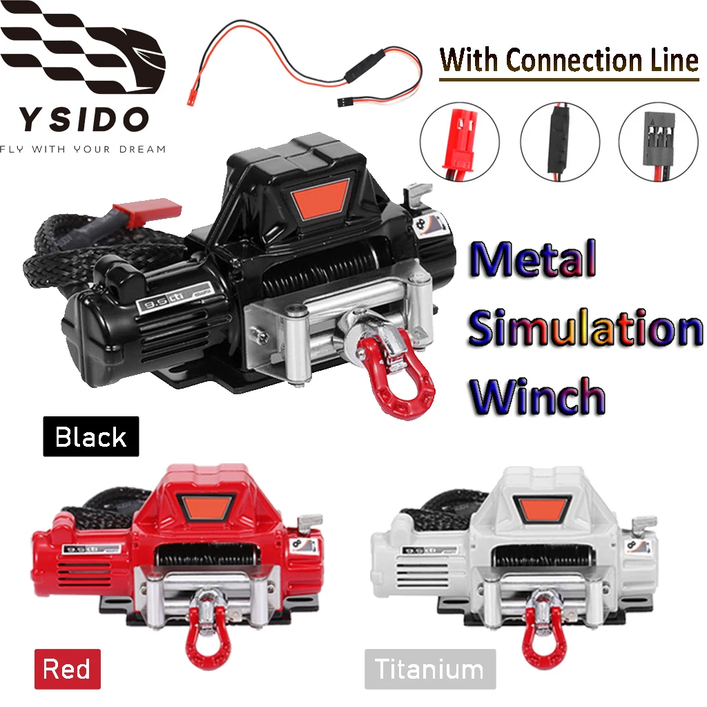 

RC Металлическая лебедка с дистанционным управлением, линия управления подключением для 1/10 RC гусеничного автомобиля, осевая SCX10 TRX4 TRX6 Gen8, обновленная часть