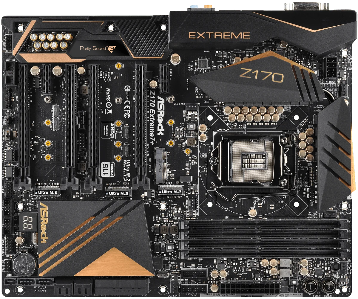 Imagem -04 - Asrock-motherboard Z170 Extrema Mais Intel Z170 Lga 115 Ddr4 64gb Núcleo de Apoio I56500 I77700k Cpu Pci-e 3.0 Usb M.2 Hdmi Atx
