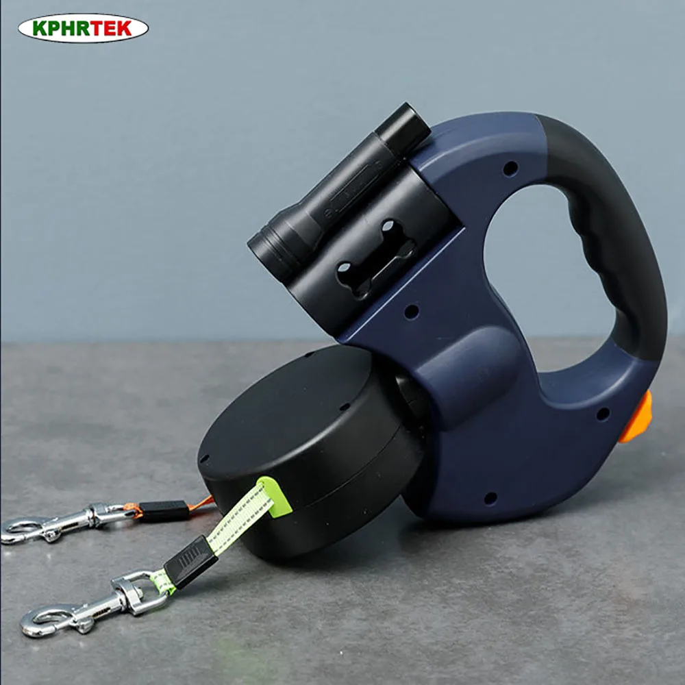 

Двойной светящийся поводок для собак с LED-подсветкой, 360 градусов ° Поворотный поводок для собак и кошек, не спутывающийся