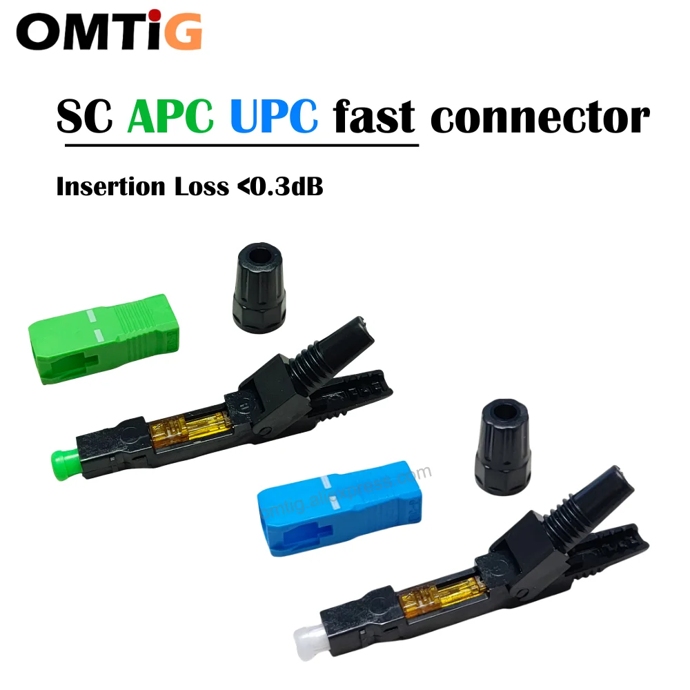 Quick Connector 100PCS SC APC UPC Optical Fiber Cable OEM FTTH 0.3dB CATV Fast Cold Connection Adapter for CATV Network