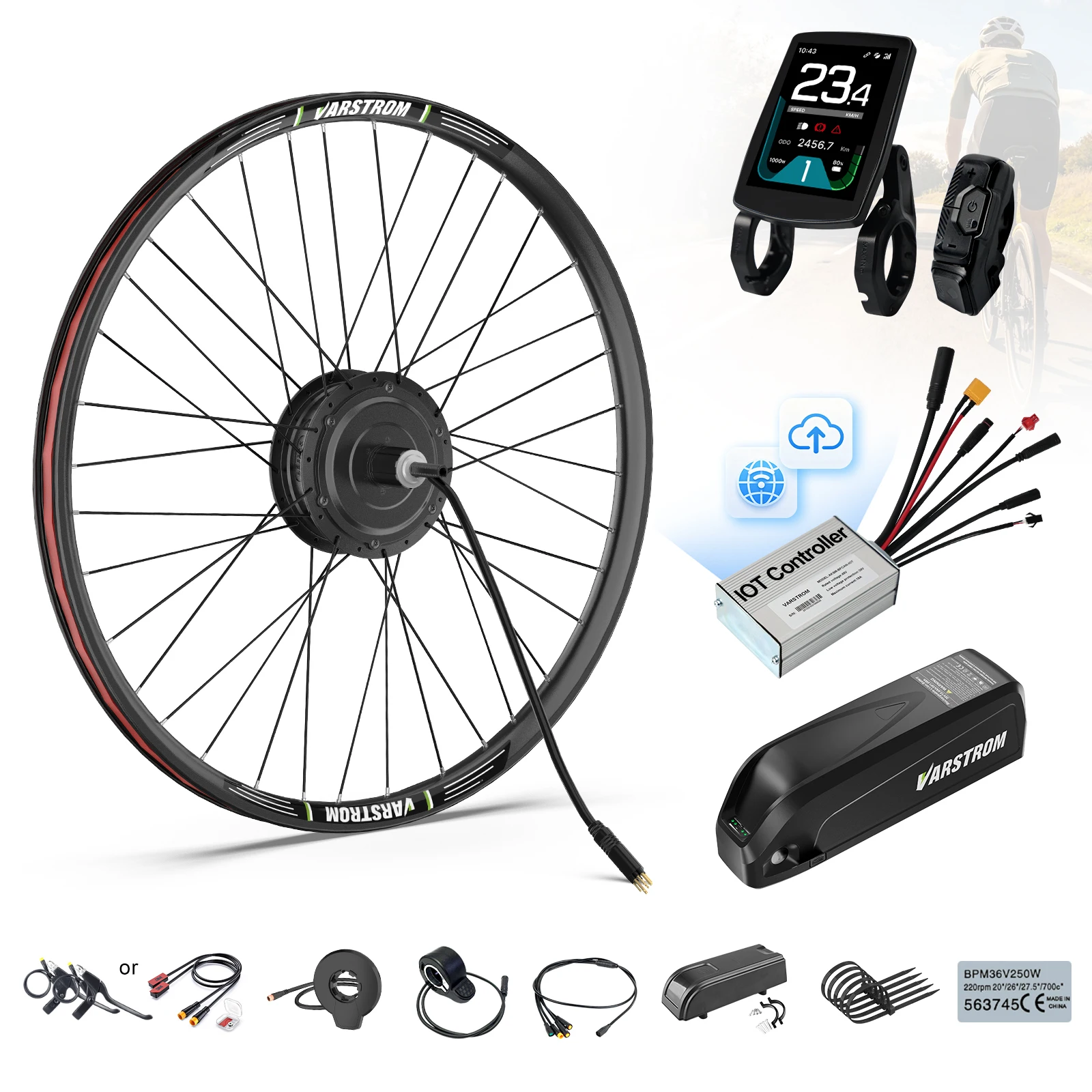 BAFANG IOT Kit Umbau GPS, Akt. OTA, Akku-Management, Smart System 48V 500W Naben-Radmotor Heckantrieb 8fun E-Bike 28" 29" 700C Scheibenbremse eBike Set 8Fun G020 H400B M. Kassette 132-142mm f. eCity