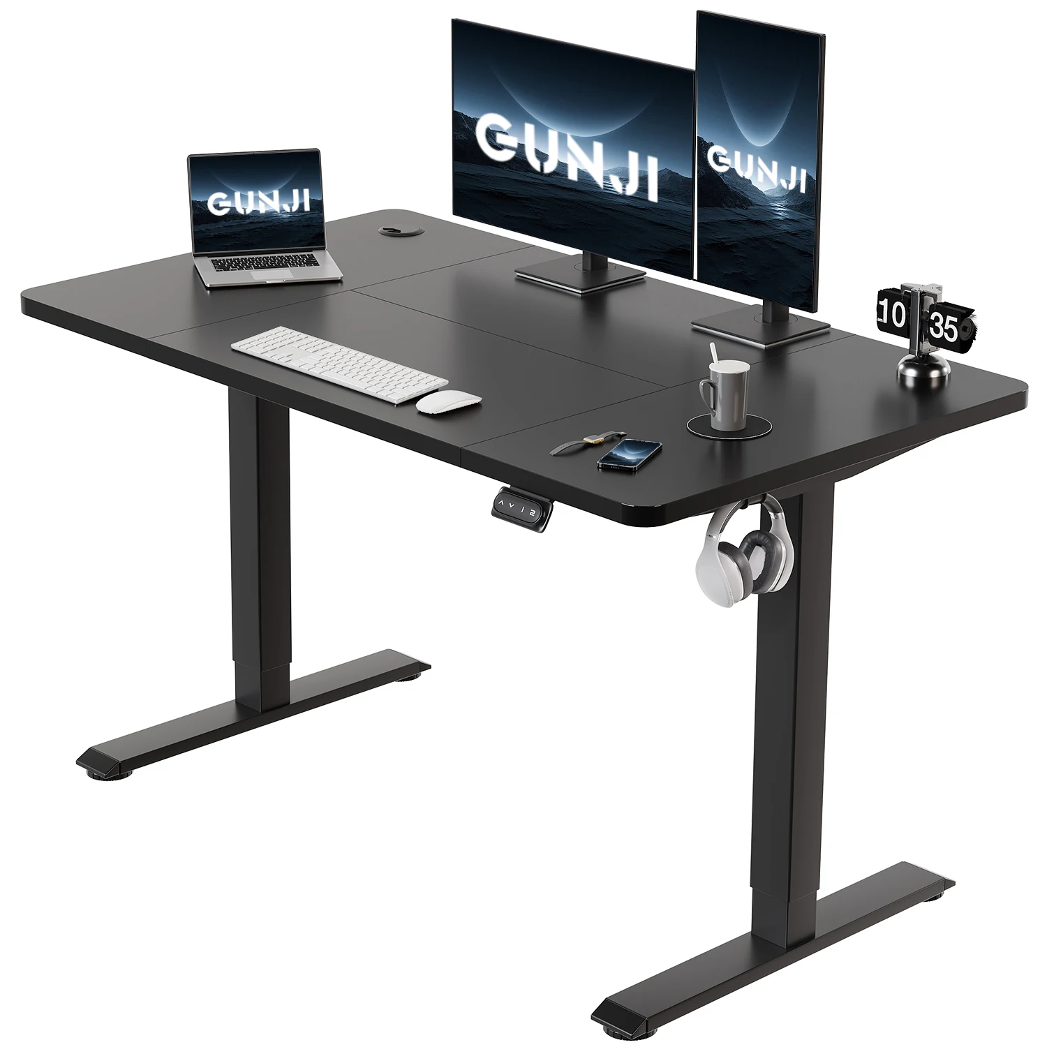 Devoko In hoogte verstelbaar bureau Elektrisch tafelblad 120x60cm In hoogte verstelbare tafel Staand bureau