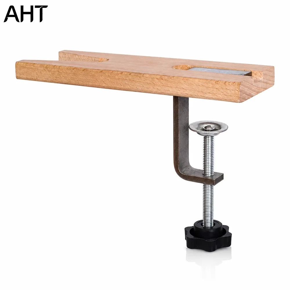 

AHT Wooden Bench Pin with C-Clamp, Adjustable Table Mount Jewelry Vise Holder for Ring Repair, Engraving & Metalworking Projects