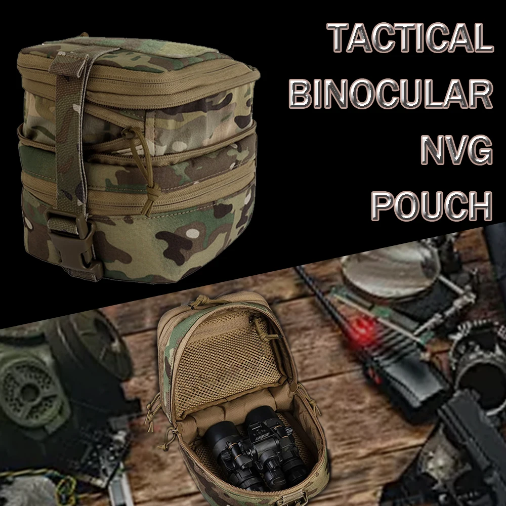 

Tactical Binocular NVG Pouch Dual-Layer Padded Optics Defender Night Vision Goggles House Bag Molle Shockproof Protection Bag