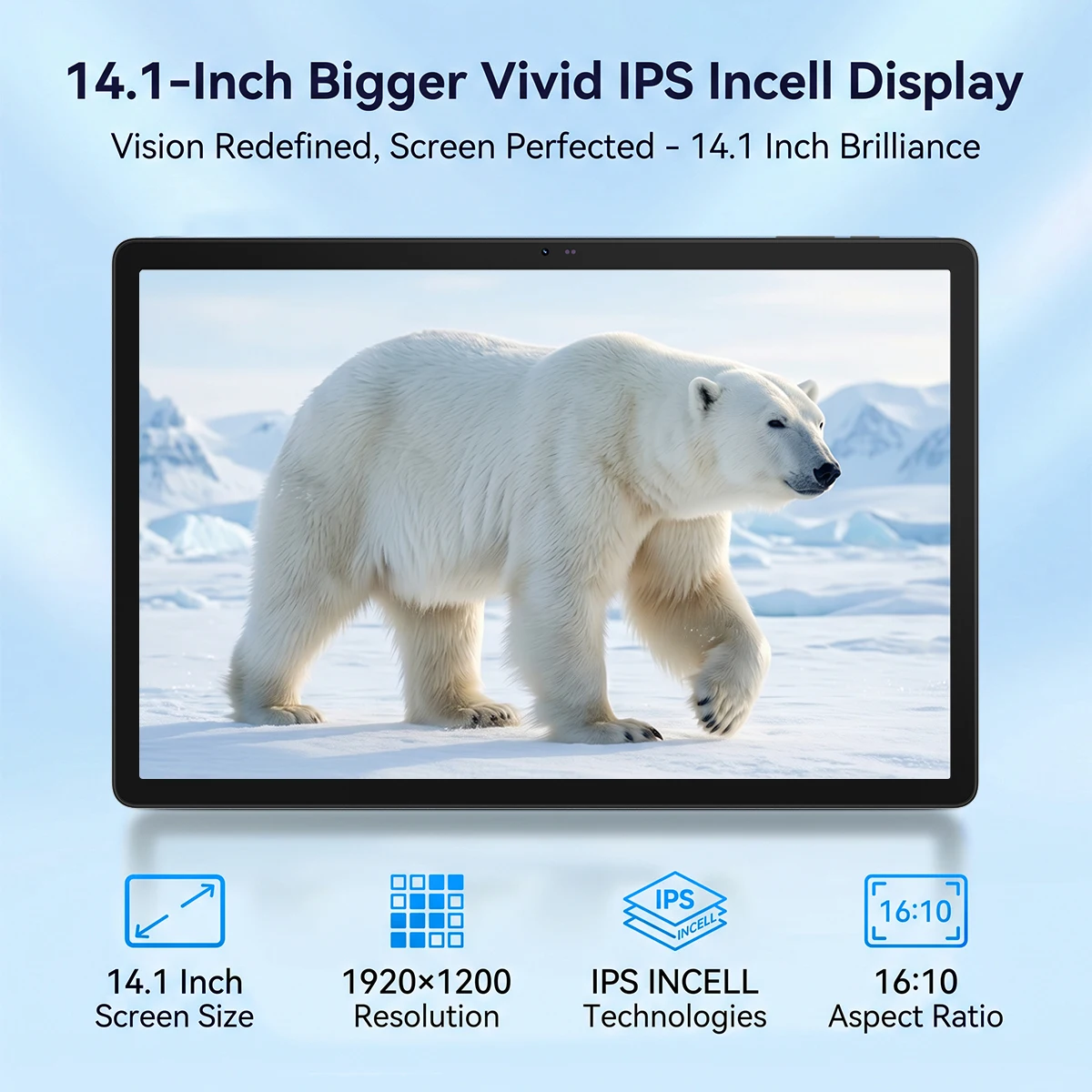 14.1 inch G140L Tablet PC Bundle Android 15, 30GB (6+24G Virtual) RAM+256GB Storage, A733 Octa Core,1920*1200 IPS Screen,10000mAh Battery, Dual Band WiFi, GPS, Full Accessories Kit for Entertainment