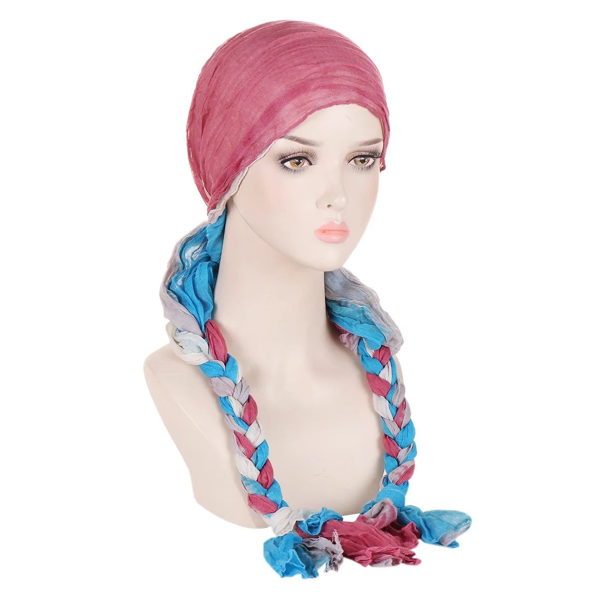 Women Pre Tied Muslim Braids Turban Hijab Cancer Chemo Hat Hair Scarf Accessories for Women Women\'s Hats Chemotherapy