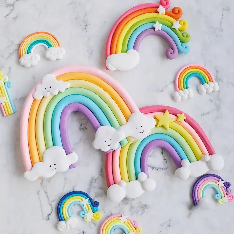Décoration de gâteau arc-en-ciel licorne, décoration de fête d'anniversaire pour enfants en bas âge, joyeux anniversaire, fournitures à thème arc-en-ciel coloré