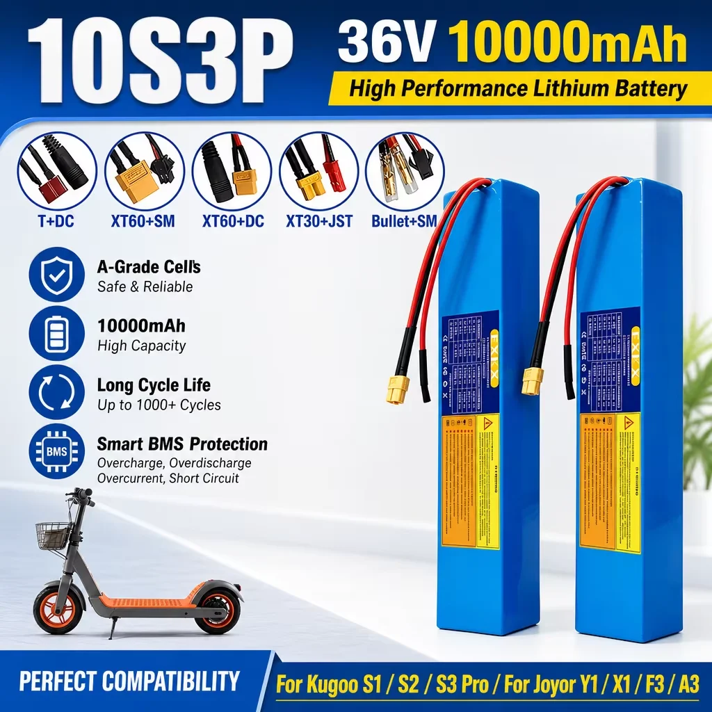 Pacco batteria al litio 10S3P 36V 100000mAh, compatibile con monopattini elettrici Aovo/Aovopro Xiaomi M365, Kugoos1, S3, M2 Pro.