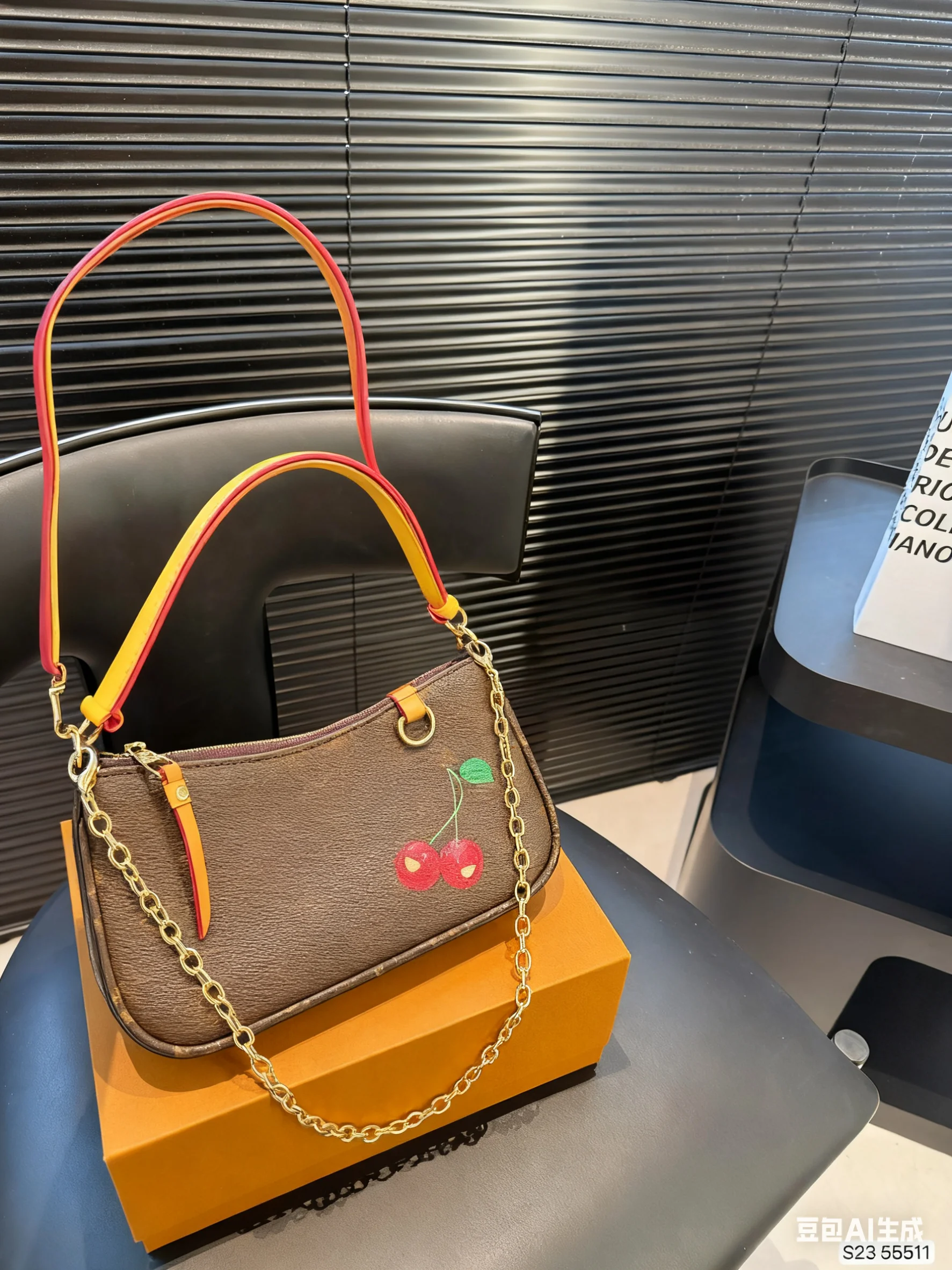

2025 New SIZE: 21x12 CM Fashionable Versatile bags leather cherry Portable can be carried on the shoulder no boxes