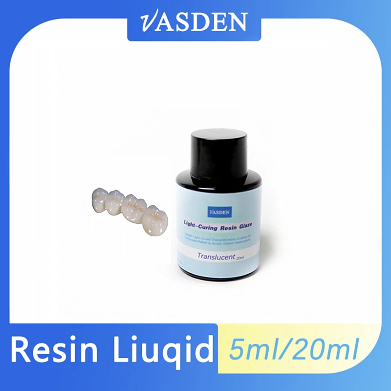 Imagem -04 - Vasden Cure Clear Resin Liquid Kits Optiglaze Light-cure Vidros Dentais Impresso 3d Colorido Restauração Temporária Pmma Material de Laboratório