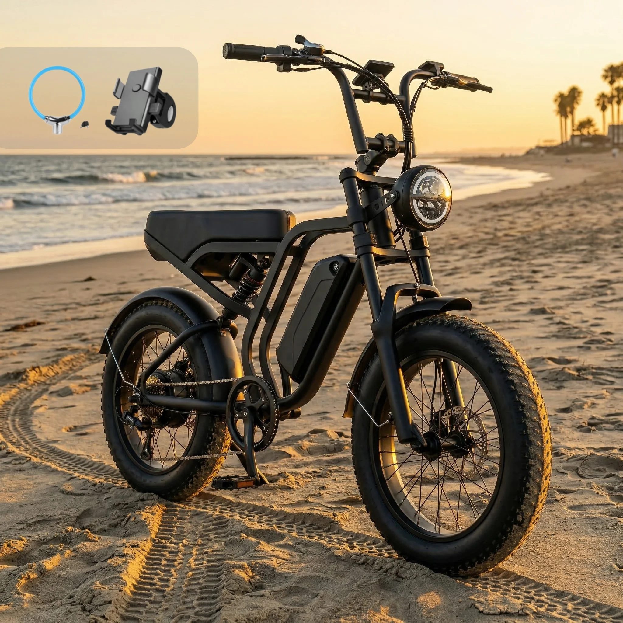 

Adult Electric Bicycle, 20-inch Wide Tires, 48-volt 15 Ah Battery, Rated Power 750W, Maximum Range 29-39 Miles, Maximum Load Cap