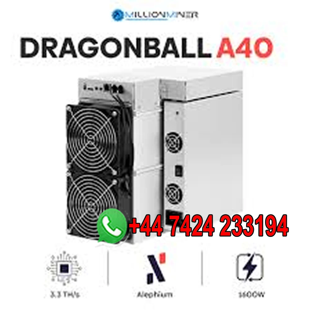 تيار مستمر الجمعة السوداء اشتر 5 واحصل على 3 مجانًا Dragonball Miner A40 3.3Th/s 1600W مع PSU Alephium Miner ALPH Mining ALPH Coin