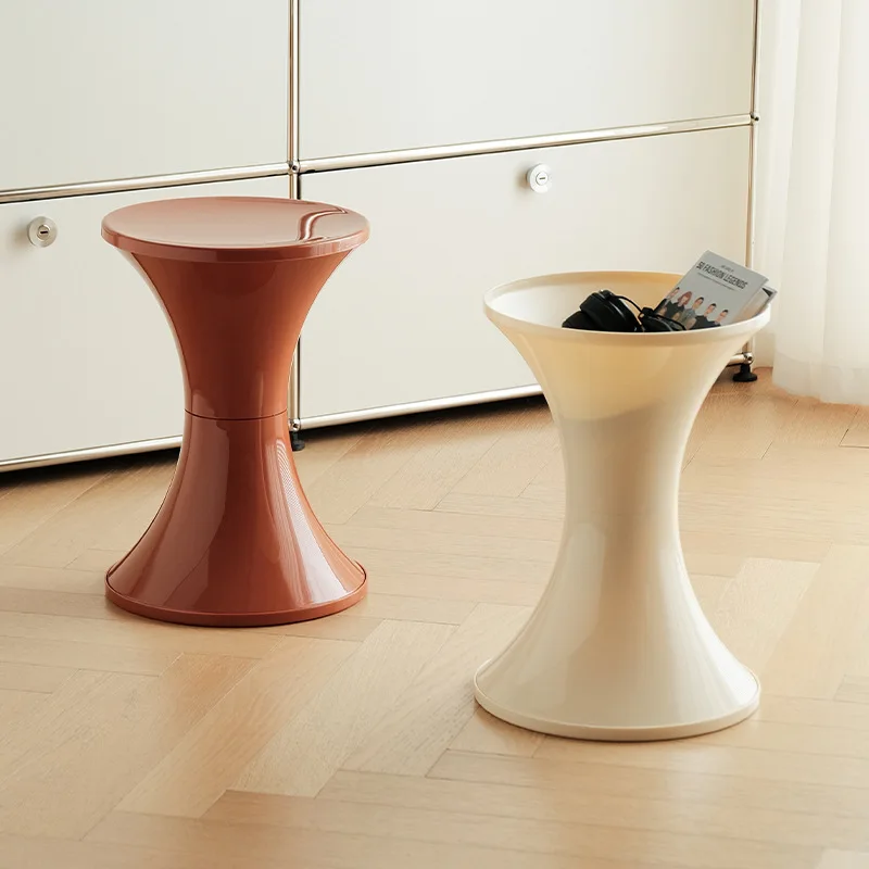 Low Stool Shoe Stool Side Corner Clothing Store Hourglass Stool For Household Office Living Room Shoe Changing Save Space