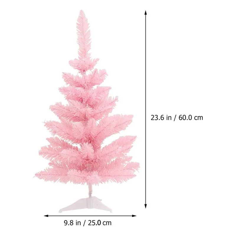 45/60cm Pink Christmas Tree Artificial Mini Christmas Tree Tabletop Decor Family Holiday Home Decoration Christmas Oranment Gift