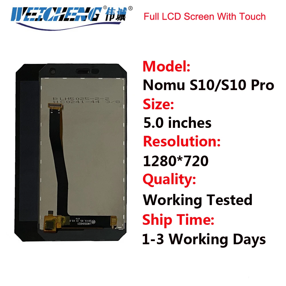 

Tested For Nomu S10 LCD Display Touch Screen Digitizer Assembly Phone Parts For Nomu S 10 Screen LCD Display Free Tools